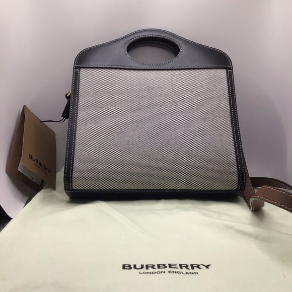 BURBERRY, HORSEFERRY, NWT, POCKET TOTE, MINI, MADE IN ITALY - Picture 2 of 16